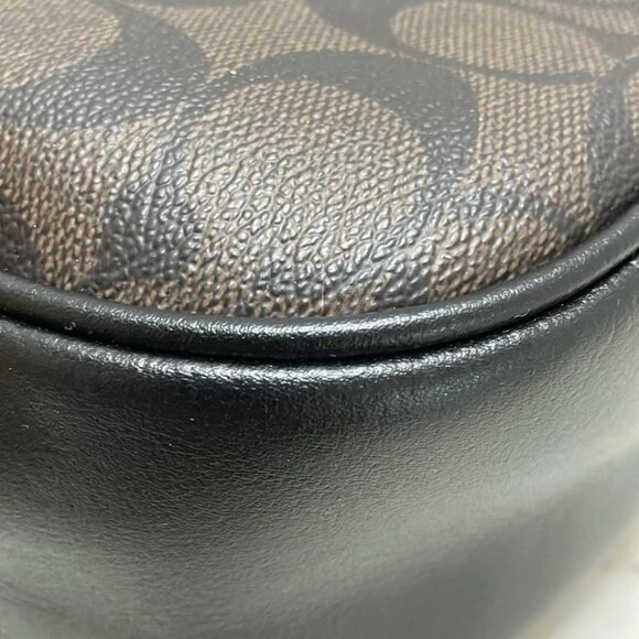 Auth COACH Signature CU959 Dark Brown Black PVC Leather - Shoulder Bag - Picture 5 of 8